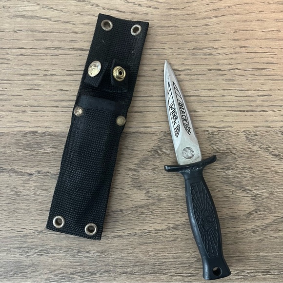 Vintage “Black Widow” Boot Knife Fixed Dagger UC 205 United Sheath - Picture 1 of 5